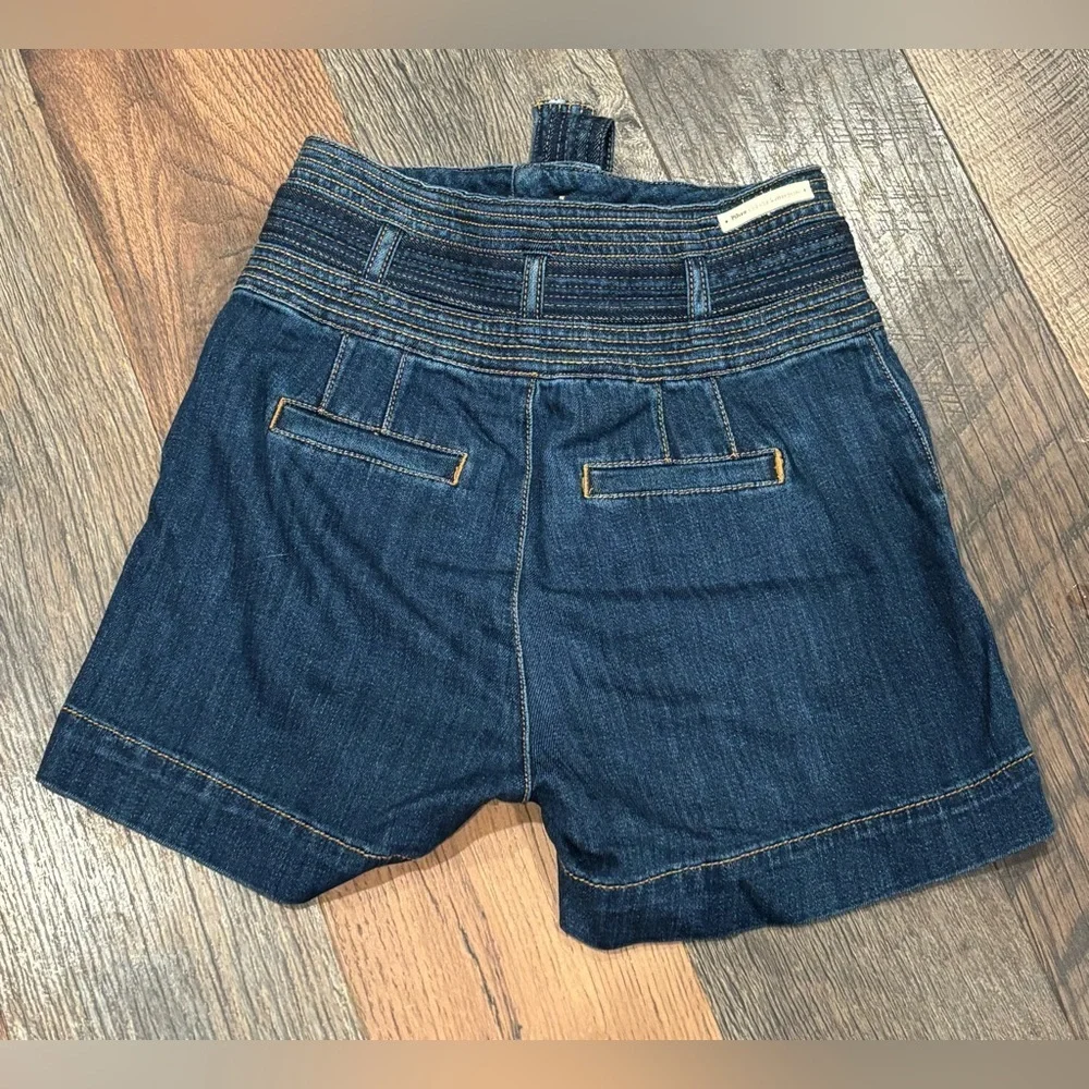 Anthropology Pilcro and the Letterpress Blue Jean Shorts with Paper Bag Waist